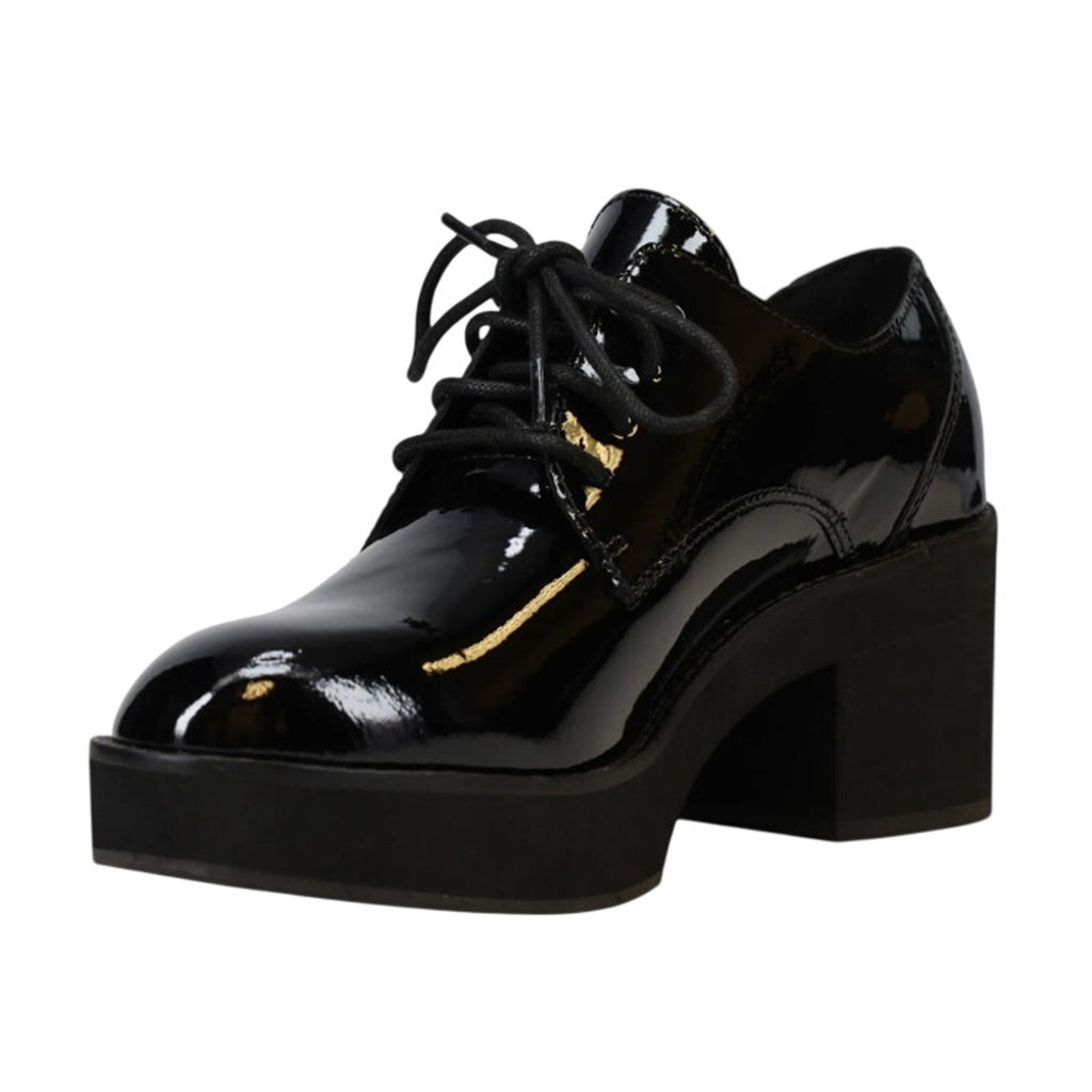 Eileen Fisher Womens Judd Derby Oxford Heel US 7.5 Black Patent Leather NWOB