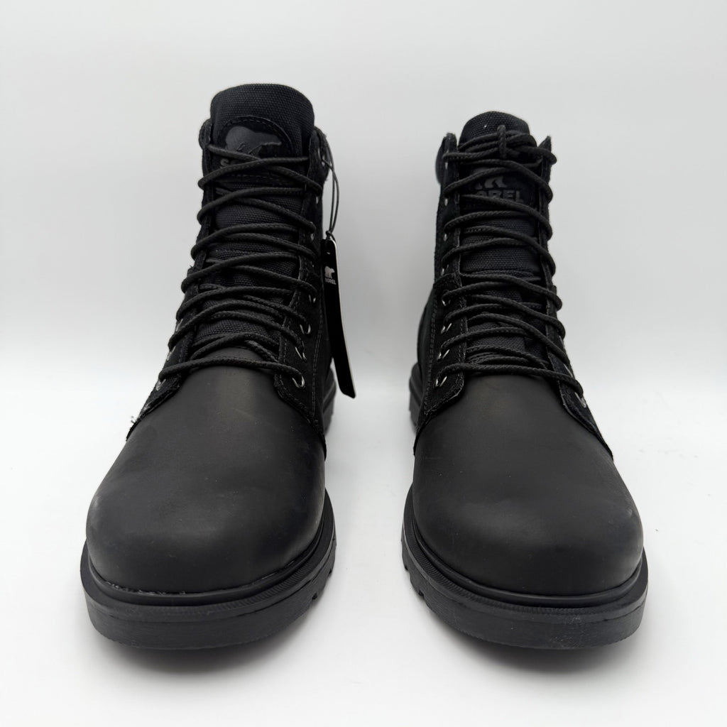 SOREL Mens Carson Six Ankle Boot US 8 EU 41 Black Leather Waterproof NIB