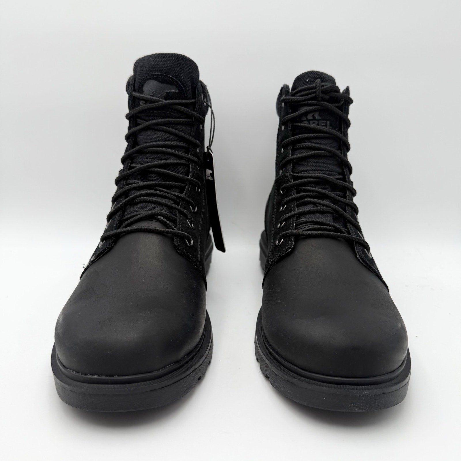 SOREL Mens Carson Six Ankle Boot US 8 EU 41 Black Leather Waterproof NIB