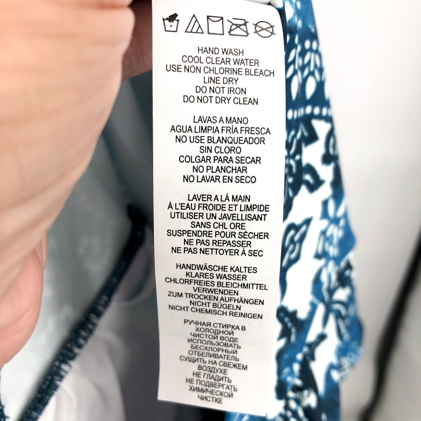 LAUREN RALPH LAUREN Halter Bandeau One Piece Swimsuit Sz 8 Blue Patchwork NWT