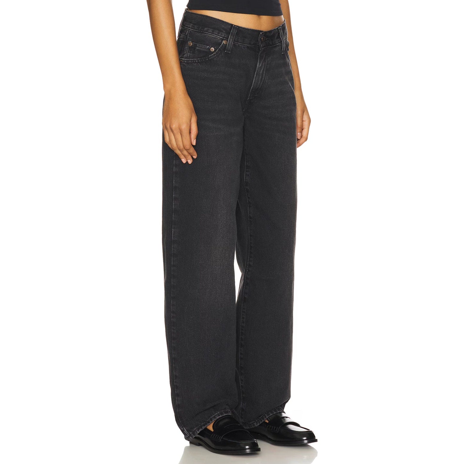 LEVI'S Womens Baggy Dad Jeans 31x30 US 12 Shrink Up Black Mid Rise 797700020 NWT