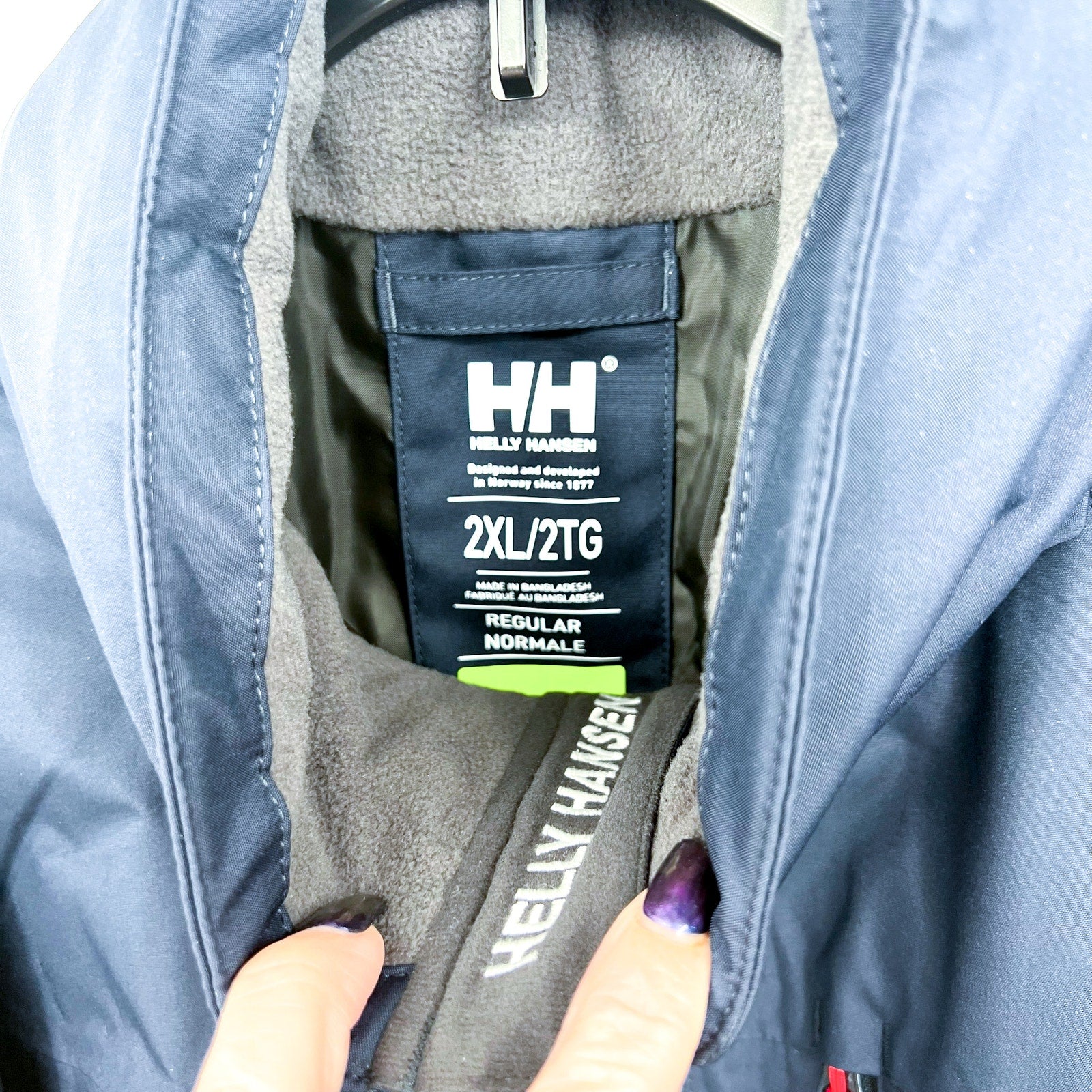 Helly Hansen Mens Crew Midlayer Sailing 2.0 Jacket 2XL Navy Blue Hood WP NWT