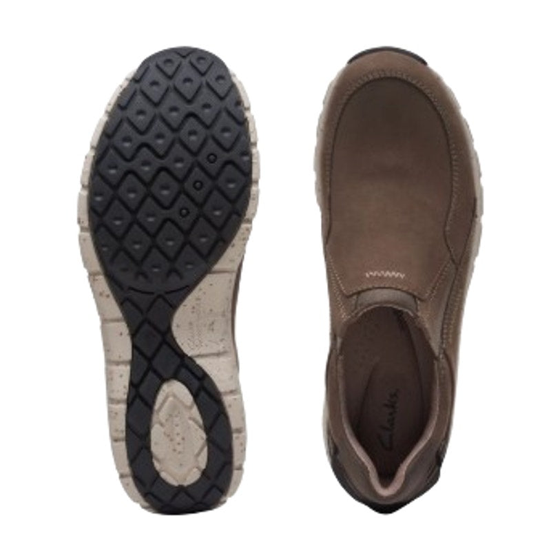 CLARKS Women's Wave Plateau Comfort Shoes Size 6.5M Tan Taupe Nubuck Slip On NIB