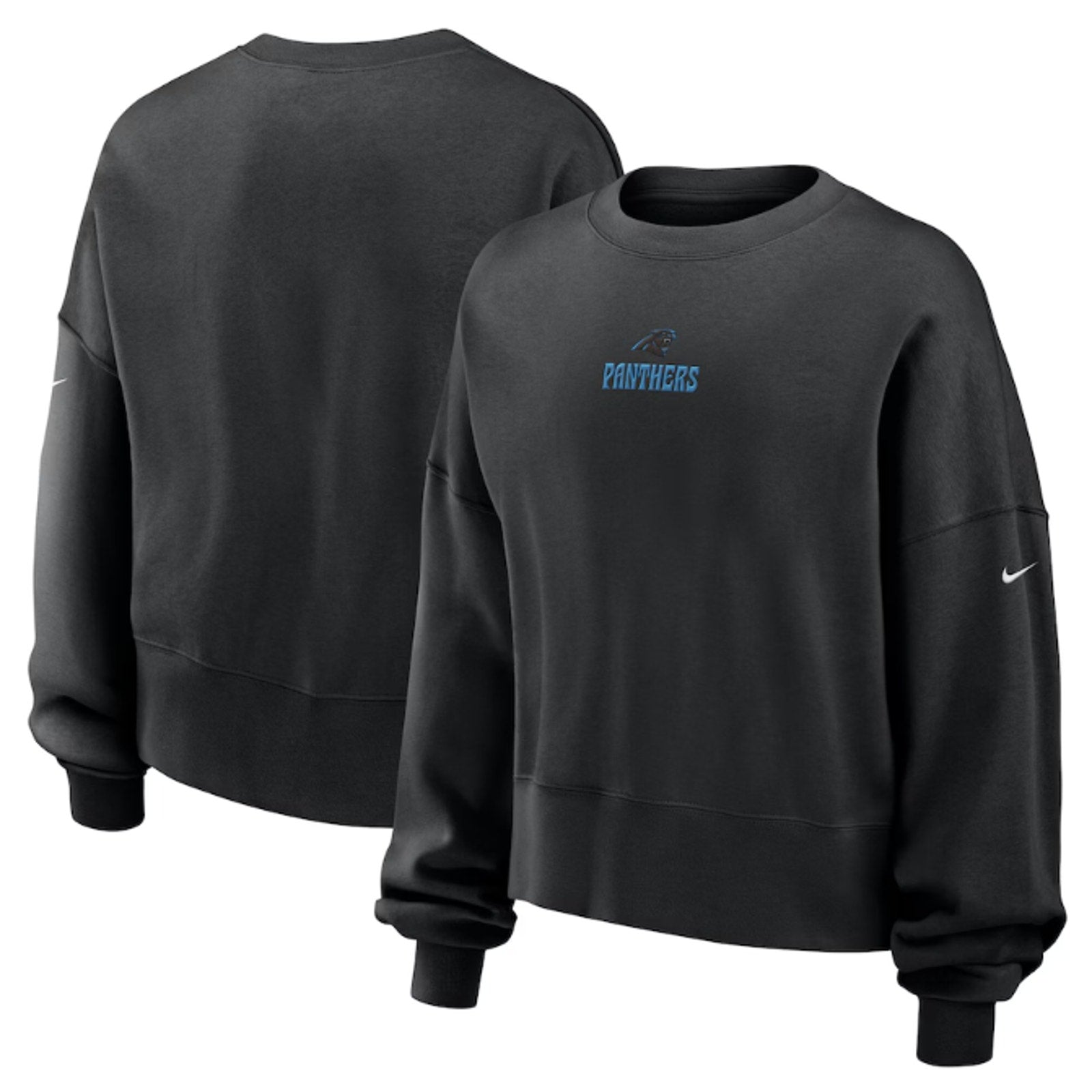 Nike Womens Carolina Panthers Oversized Rewind Sweatshirt XL Black NWT