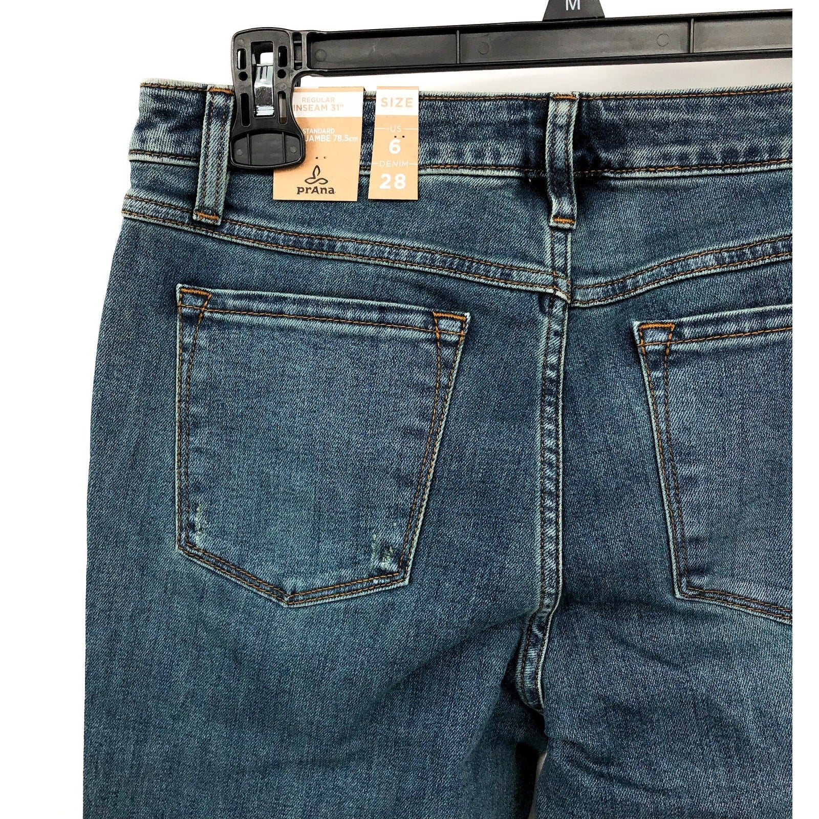 PRANA Womens Sienna Mid Rise Skinny Jeans Size 6 28x31 True Blue Stretch NWT