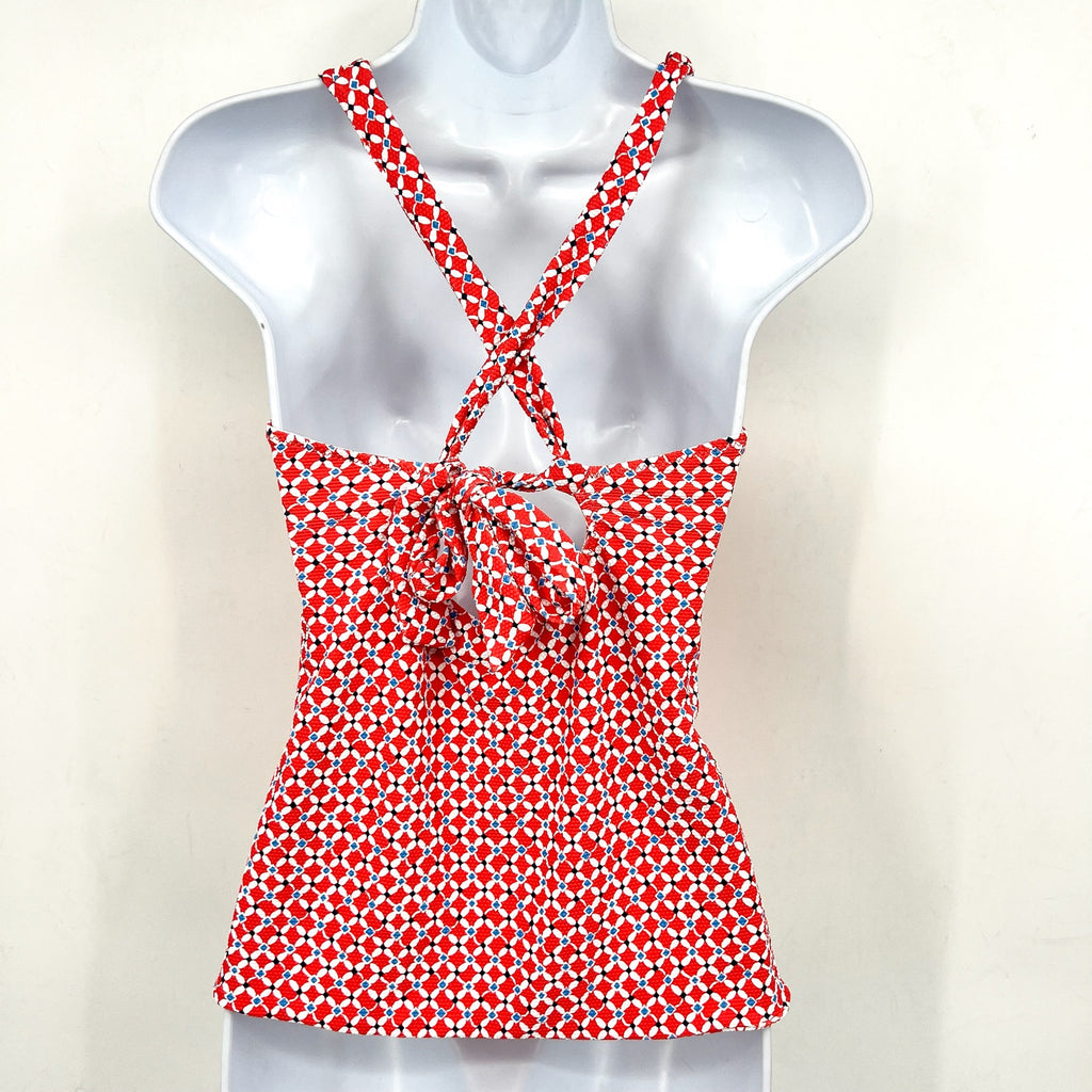 TOMMY BAHAMA Island Cays Fiori Reversible Tankini Top Medium Pink Coral NWT