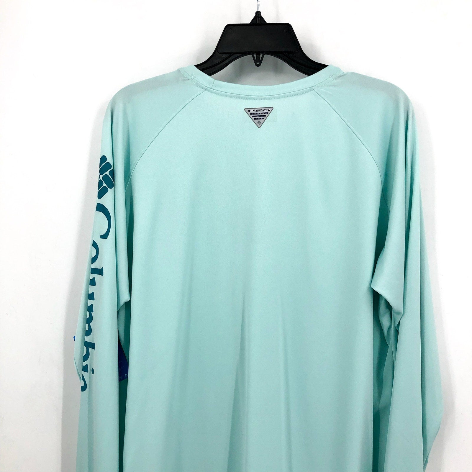 COLUMBIA PFG Tidal Tee II Shirt XXL Blue Turquoise Icy Morning Long Sleeve NWT