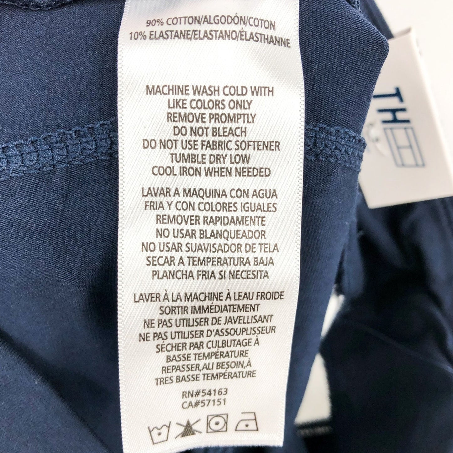 TOMMY HILFIGER Womens Performance Leggings XS Navy Blue Jersey High Rise NWT