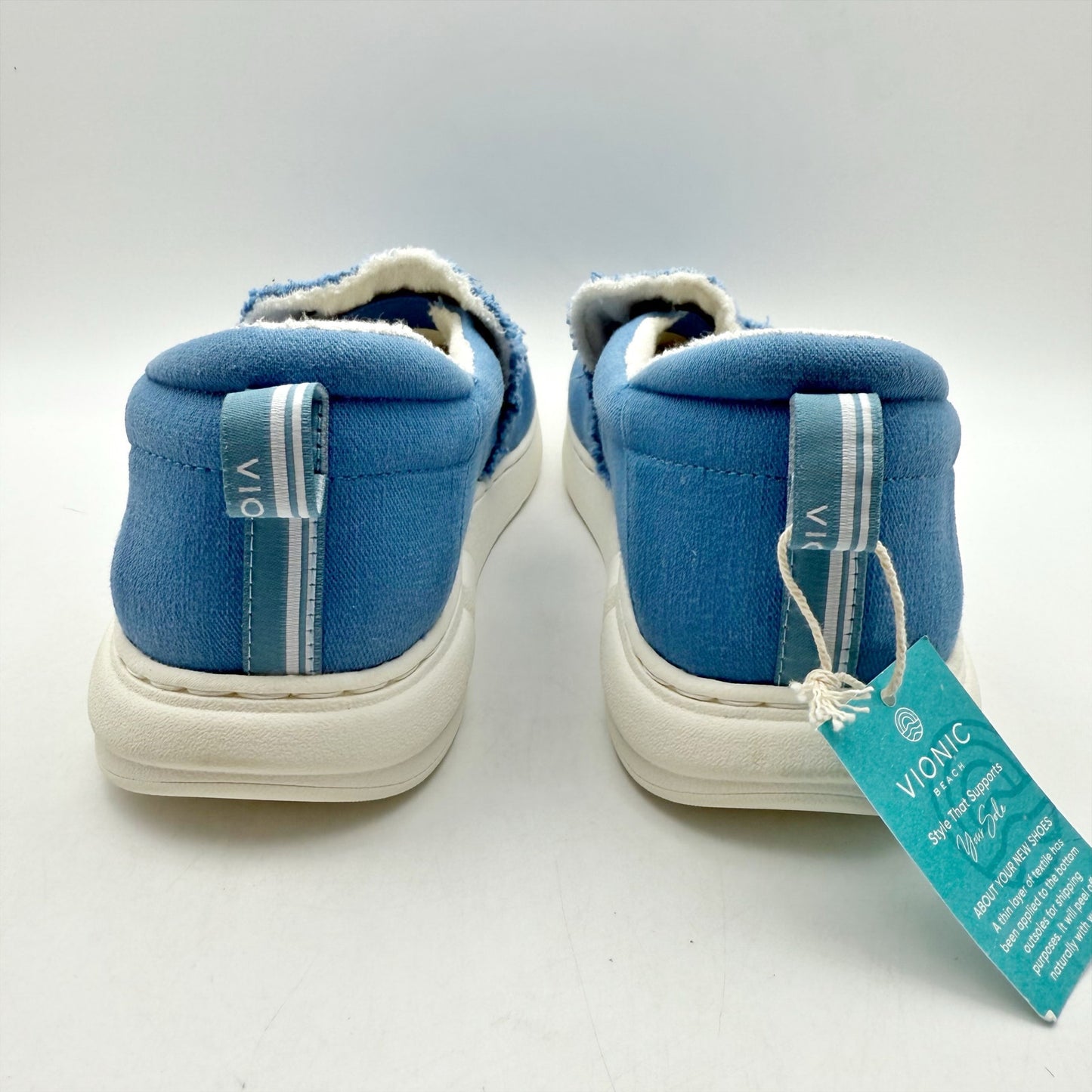 Vionic Beach Seaview Mens Laceless Casual Slip-on Sneakers US 8.5 M Blue NWOB
