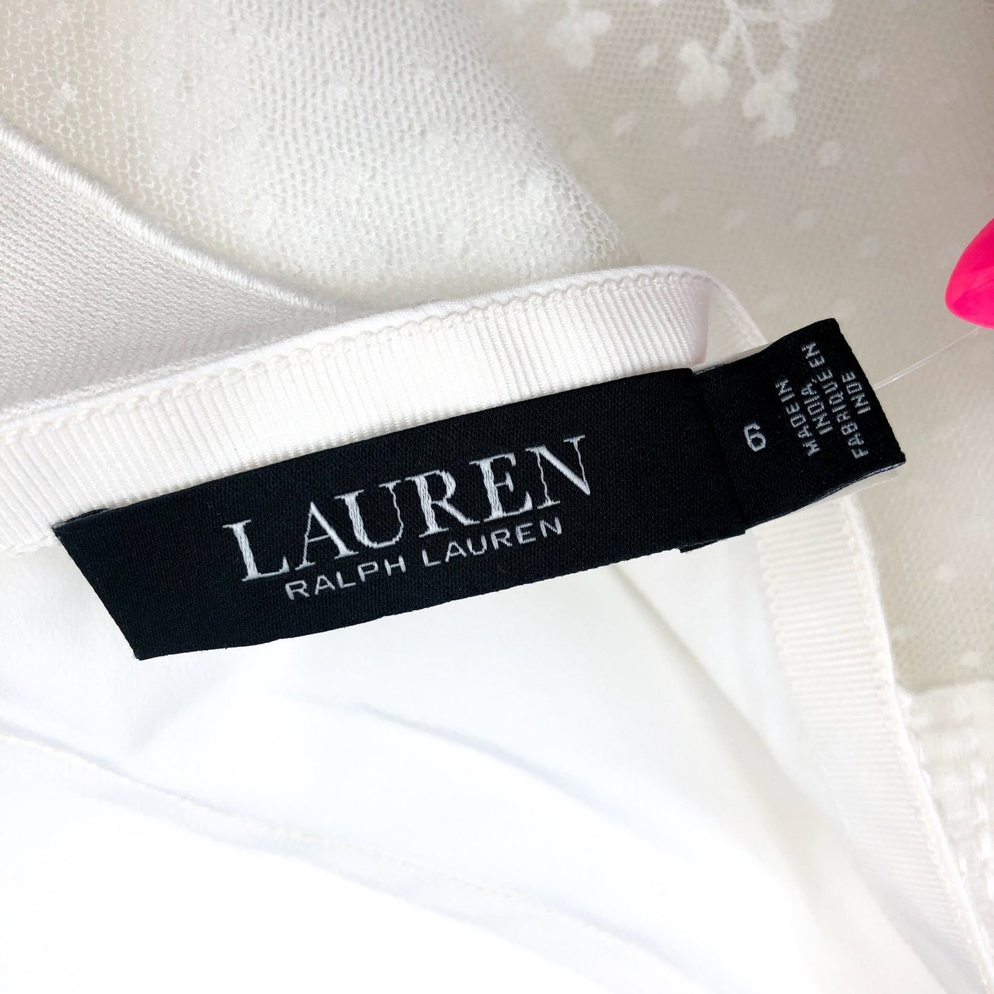 LAUREN RALPH LAUREN Women's Mesh Lace Midi Flared Skirt Size 6 White