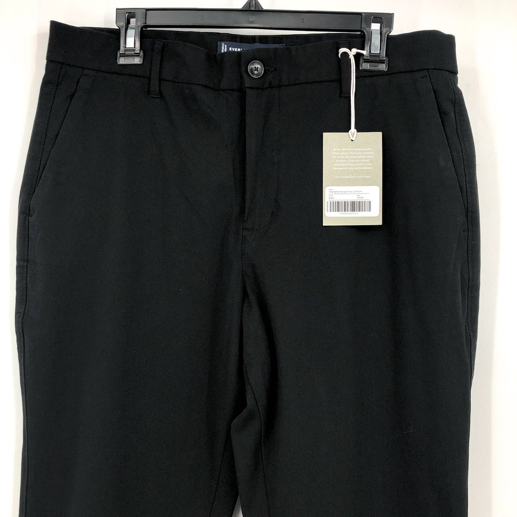 EVERLANE Uniform Mens Performance Chino Pants 33x28 Black Athletic Fit NWT