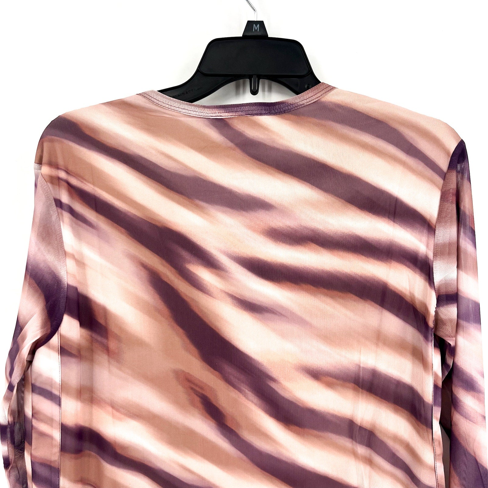 LES SEREIN - STITCHFIX Womens Print Blouse Small Purple Pink Long Sleeve NWT