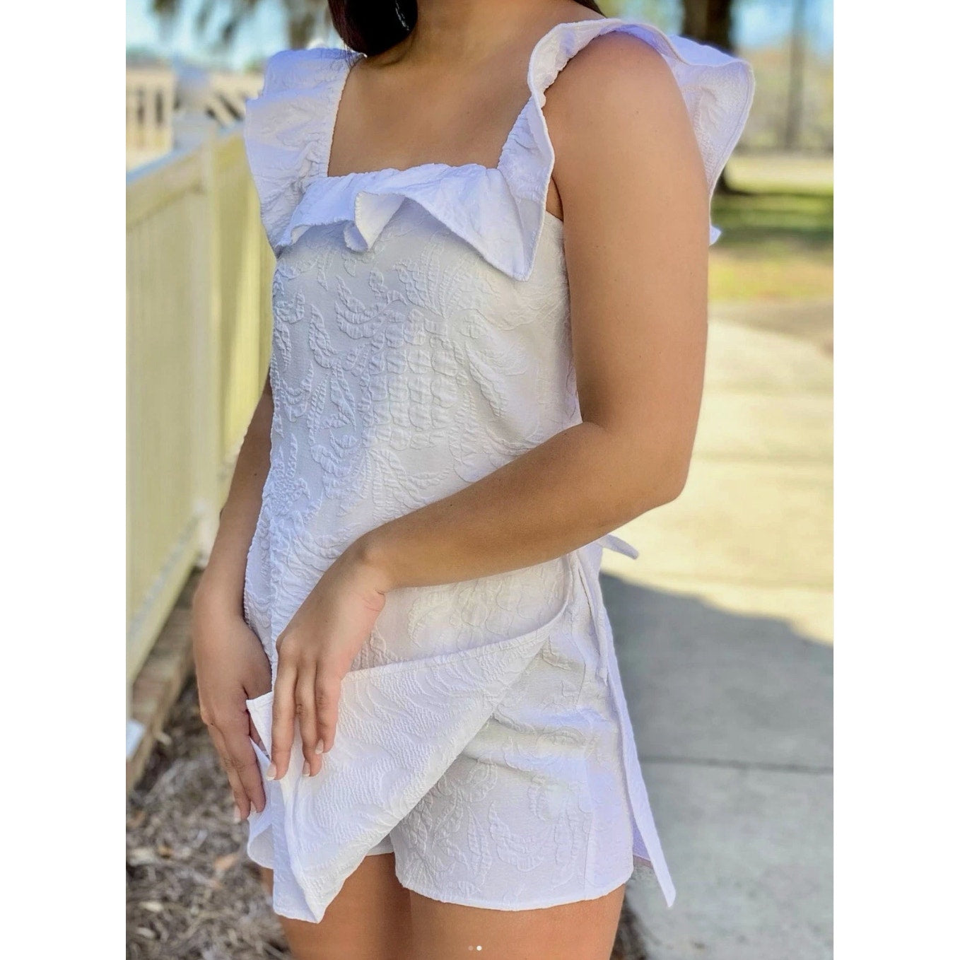 LILLY PULITZER Womens Zoya Romper Size 10 White Pineapple Pucker Jacquard NWOT