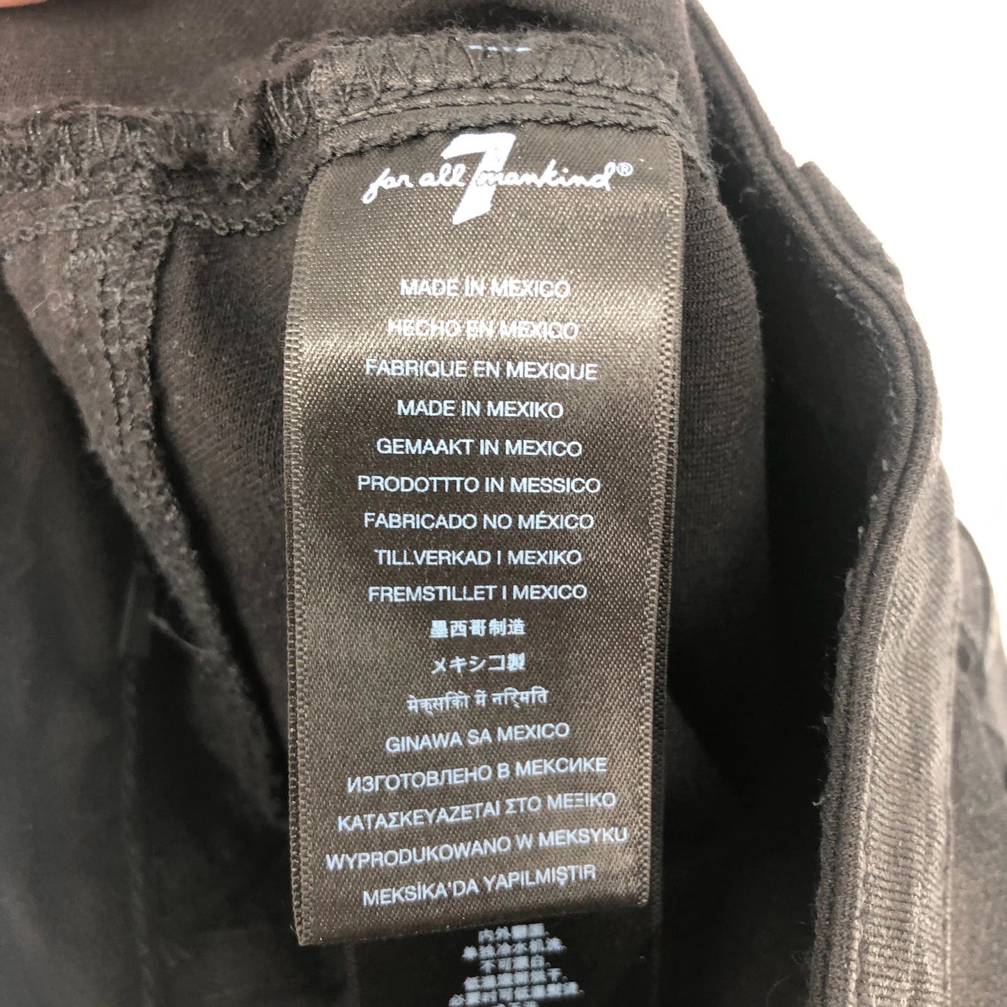 JEN 7 7 FOR ALL MANKIND Ankle Straight Leg Jeans Size 2 Black Coated Denim NWT