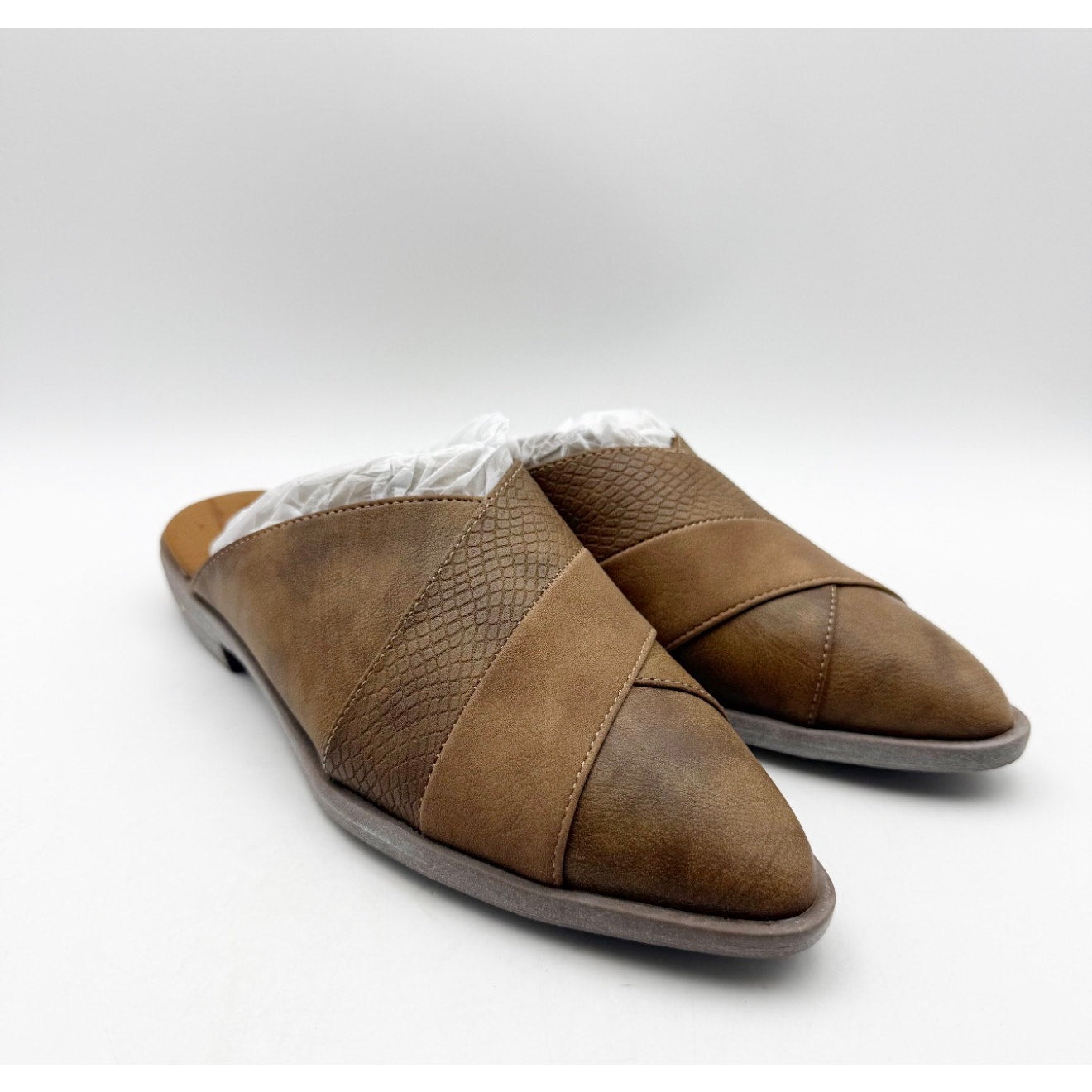 Blowfish Malibu Womens Hazel Mules Size 7 M EU 37.5 Brown Vegan Leather NIB