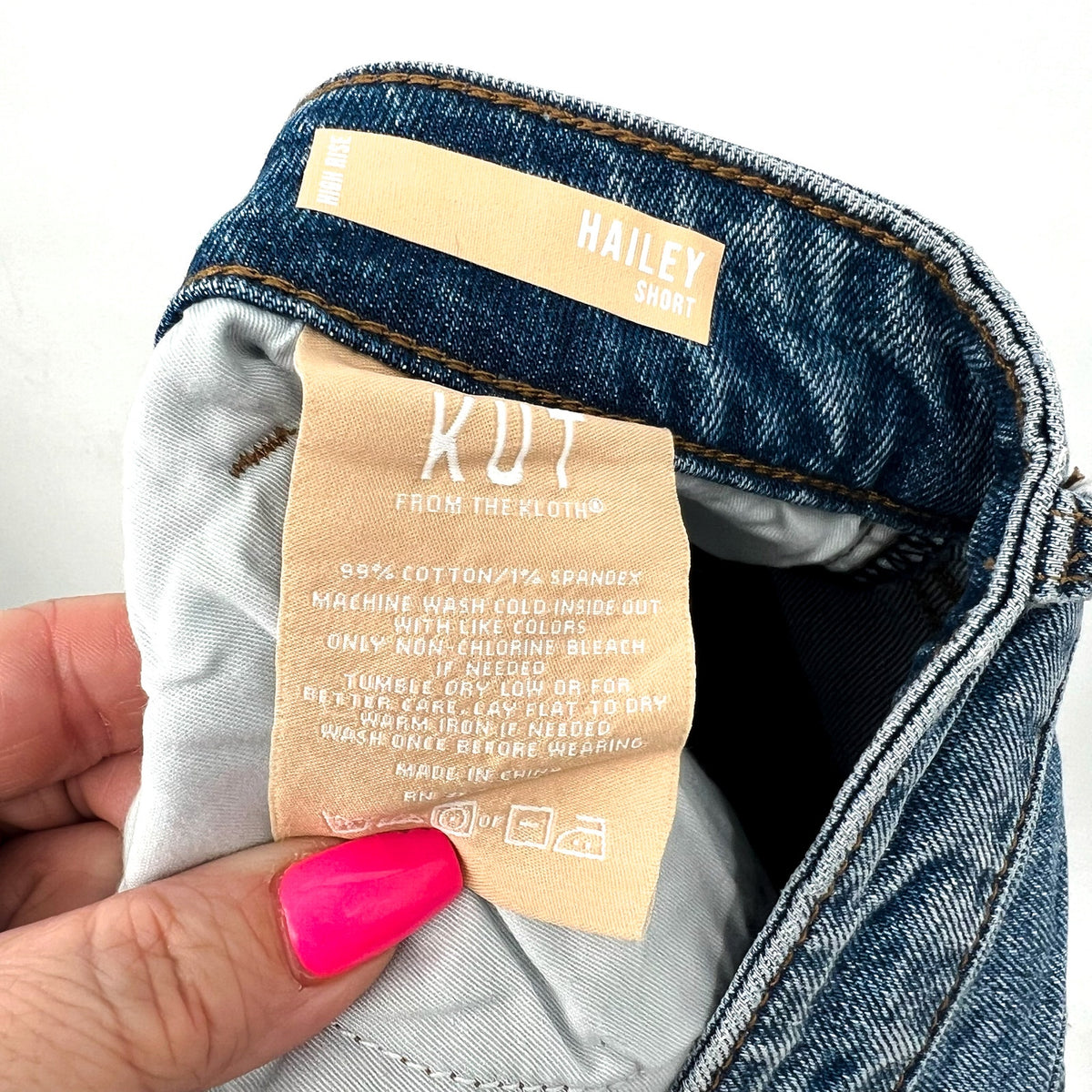 KUT FROM THE KLOTH Hailey Cut-off Denim Shorts Size 14 Focus Blue Jean NWT