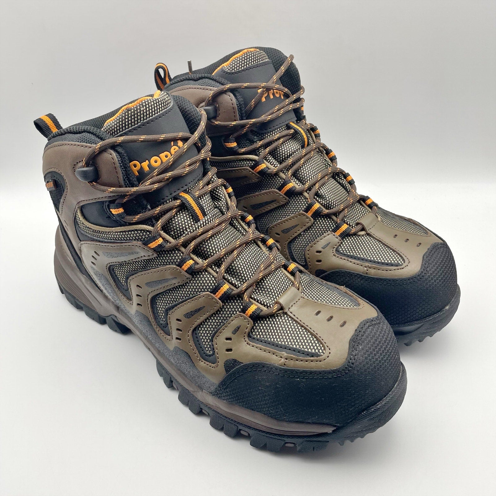 Propet Mens Sentry Work Boots US 8 XX (5E) Brown Composite Toe Waterproof NWOB