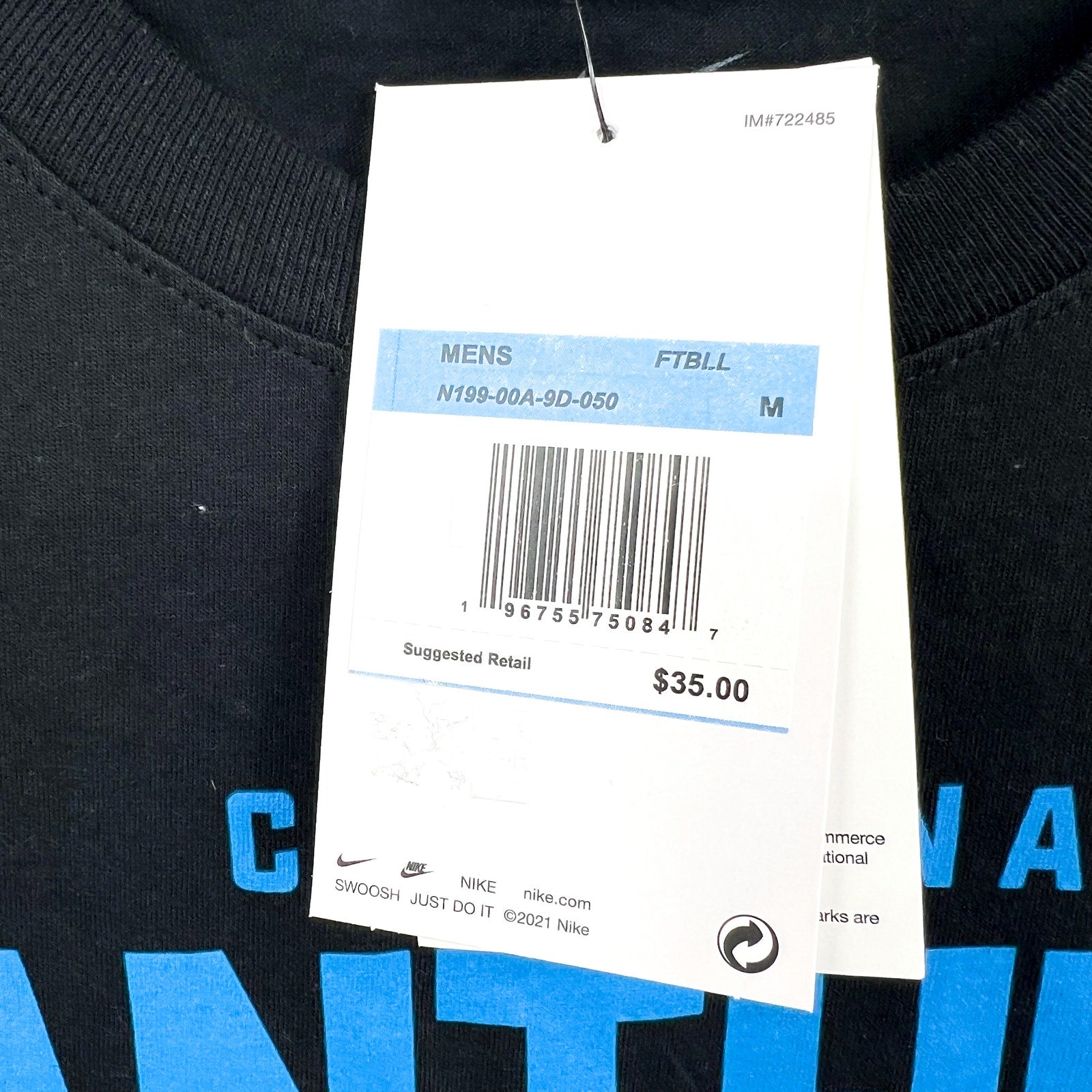 NIKE Mens Carolina Panthers - Panthers Pride T-Shirt Medium Black Blue NWT