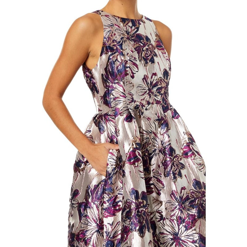 LILLY PULITZER Jollian Floral Jacquard Dress Size 8 Silver Purple NWOT