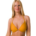 PRANA Women's Lexie Halter Bikini Top Size XS Gold Deep Solstice UPF 50+