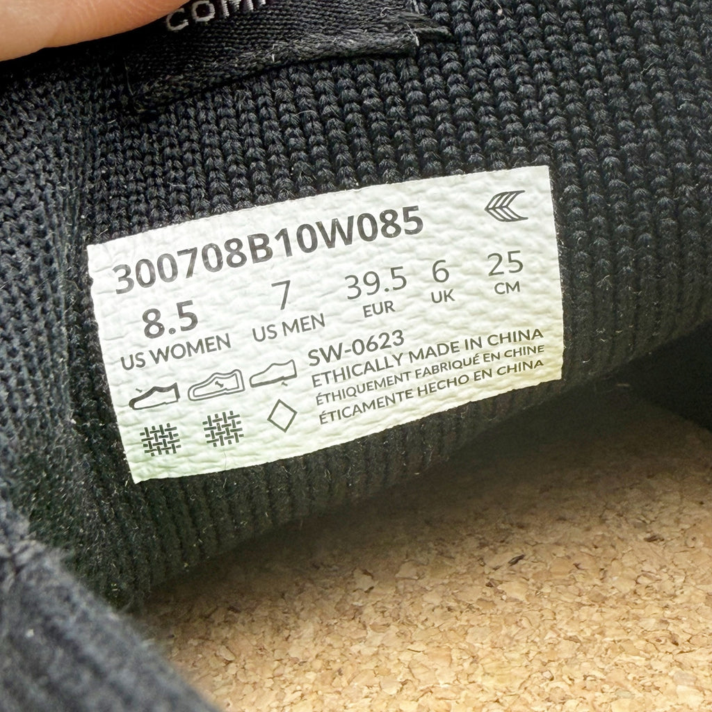 Cariuma IBI Slip On Sneakers Womens 8.5 Mens 7 All Black Knit Bamboo NWOB