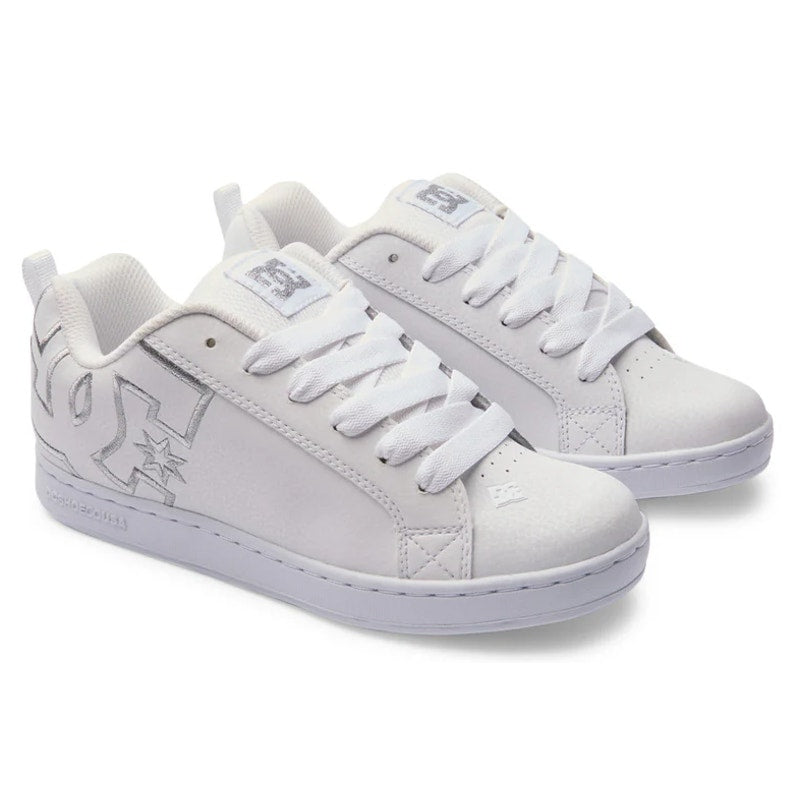 DC Womens Court Graffik Skate Sneakers Size 8 EU 39 White Leather NWOB