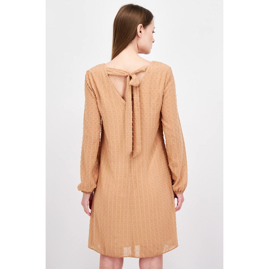 I.N.C. INTERNATIONAL CONCEPTS Chiffon Shift Dress Small Tan Back Tie NWT