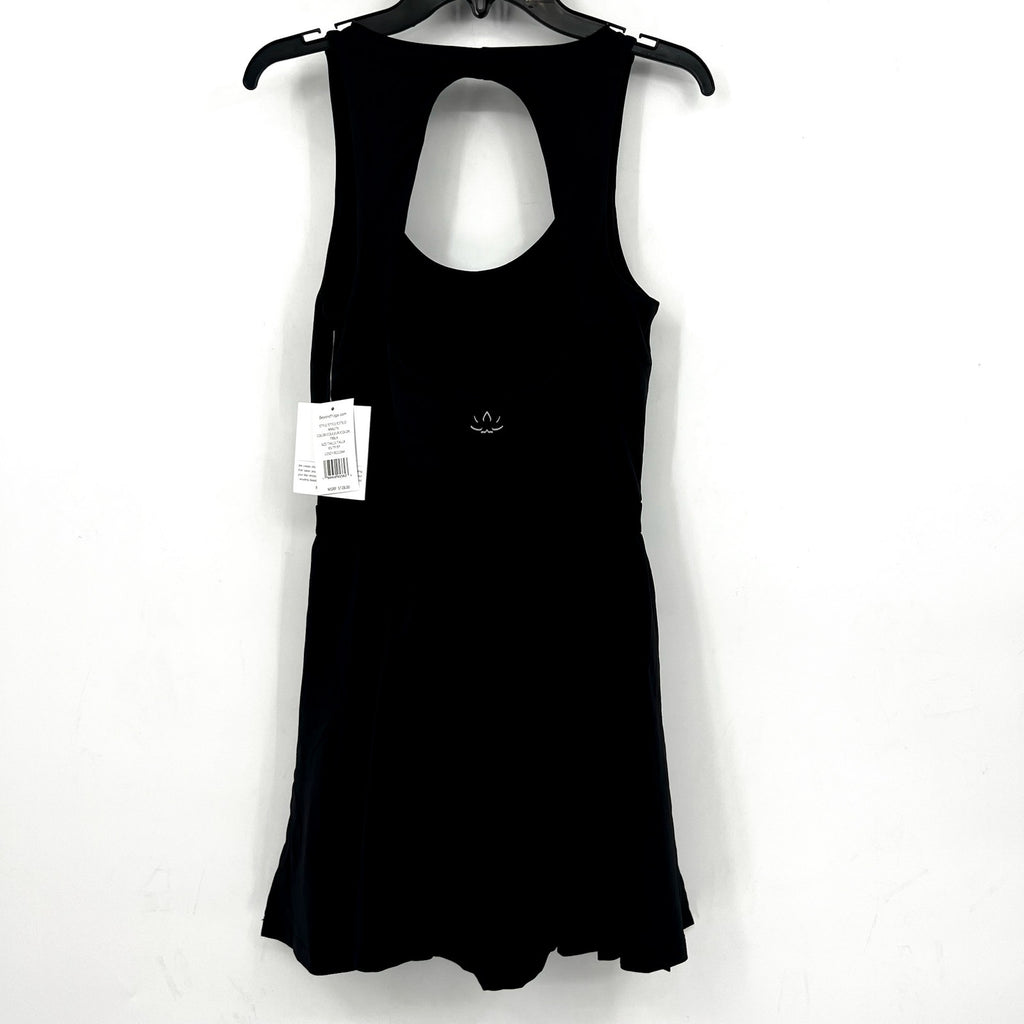 BEYOND YOGA Women's Score Pleated Dress XS Black Sleeveless Interior Shorts NWT