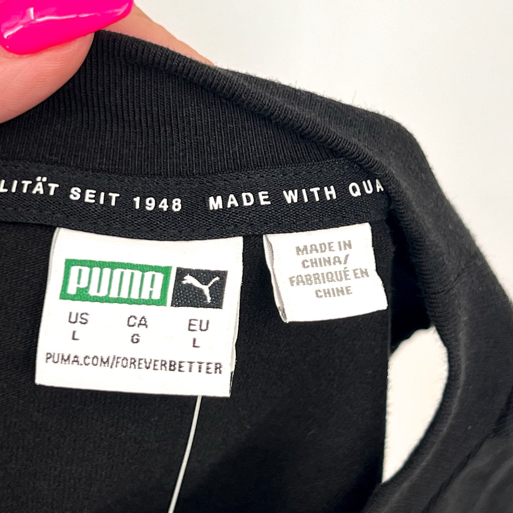 PUMA Women's Sleeveless Pride Bodysuit Large Black Multicolor Round Neck NWT