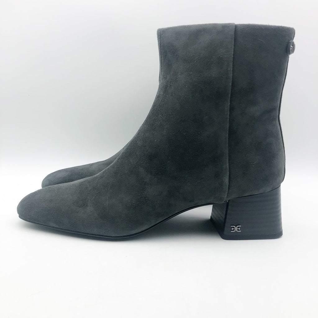 Sam Edelman Paige Ankle Booties US 10.5 M EU 41.5 Graphite Gray Suede NIB