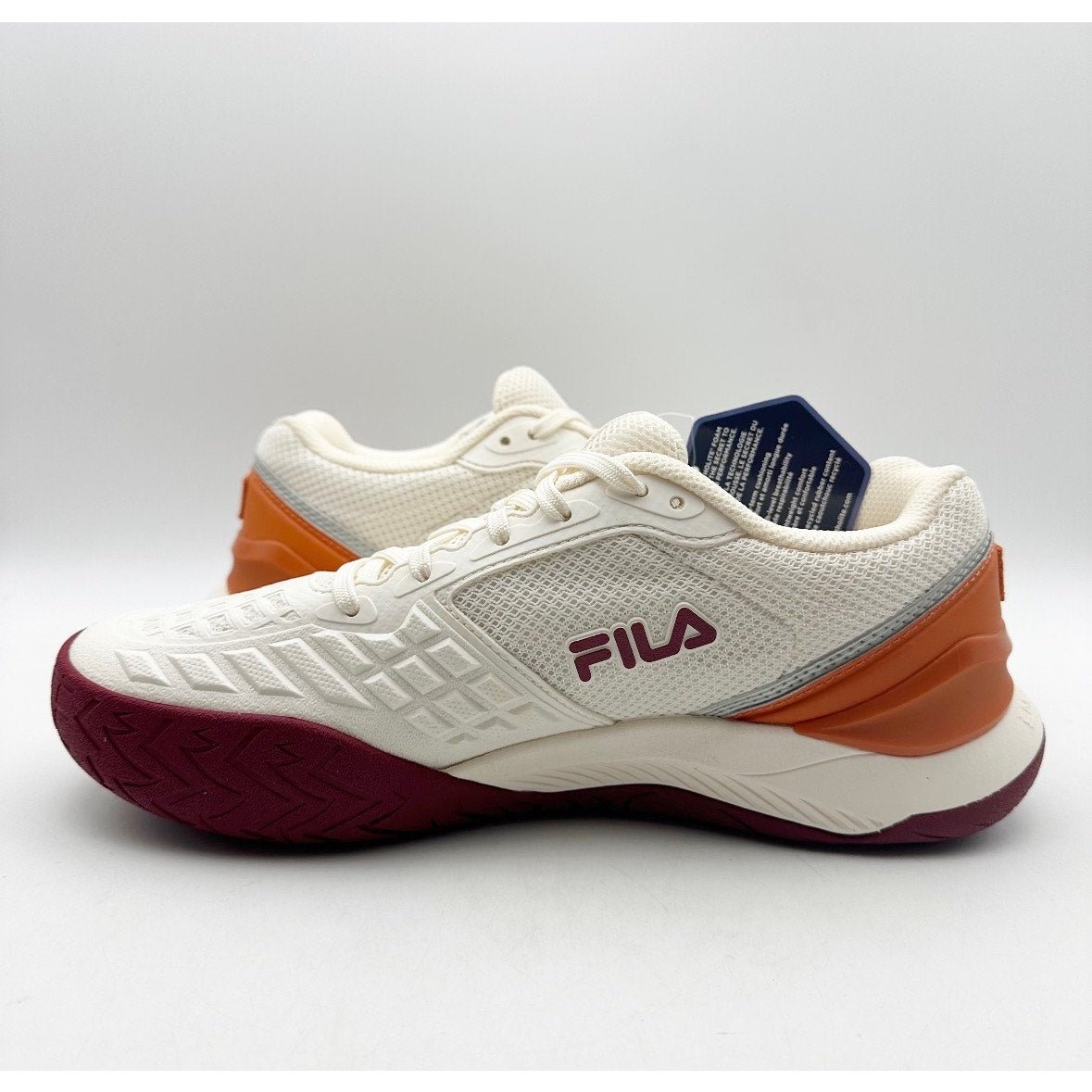 FILA Women's Axilus 3 Athletic Shoes Size 9 Off White Orange Court NWOB