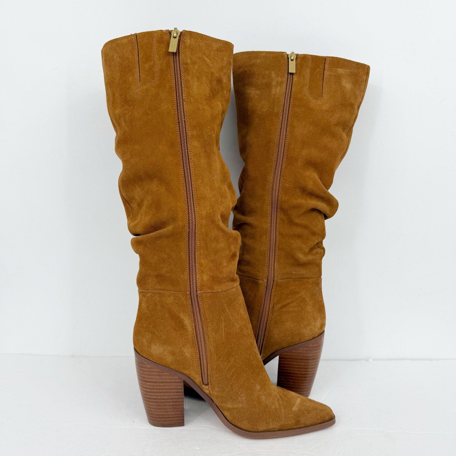 Vince Camuto Womens Aprine Knee High Boots Size 8.5 M EU 39.5 Brown Suede NWOB