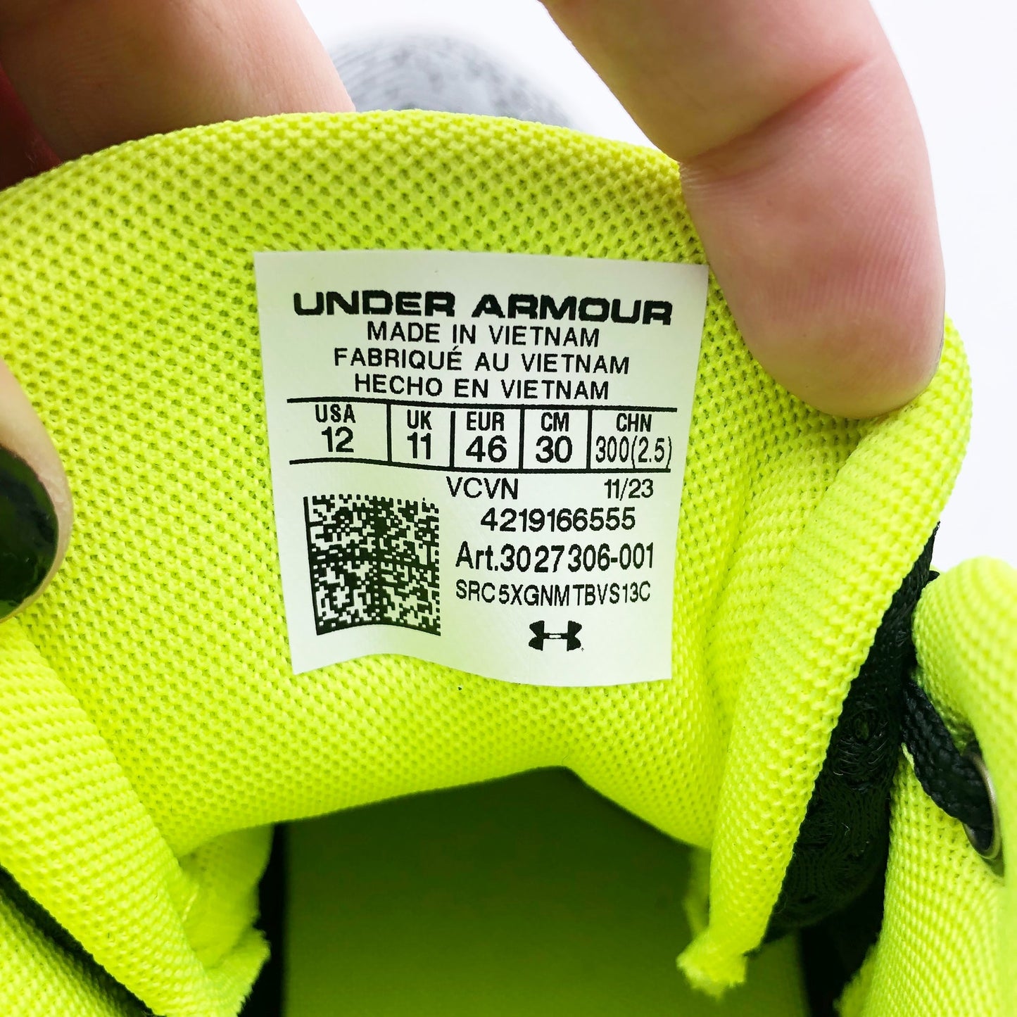 Under Armour Men's Highlight Hammer MC 2.0 Cleats Size 12 Black White Green NWOB