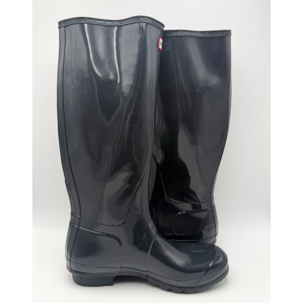 Hunter Womens Original Tall Gloss Rain Boots Size 10 Dark Slate Waterproof NWOB