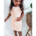 BARDOT Baby Girl Andi Knit Dress 12-18 Months Peach Pink Halter Neck NWT