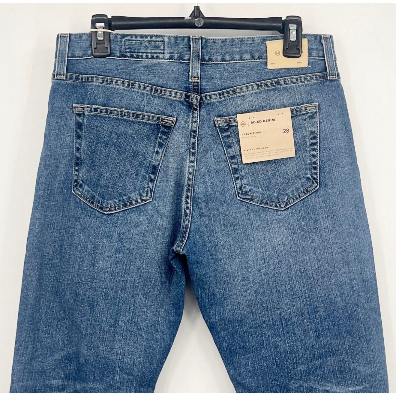 AG ADRIANO GOLDSCHMIED Women's Ex-Boyfriend Jeans 28R US 6 Blue Landmark NWT