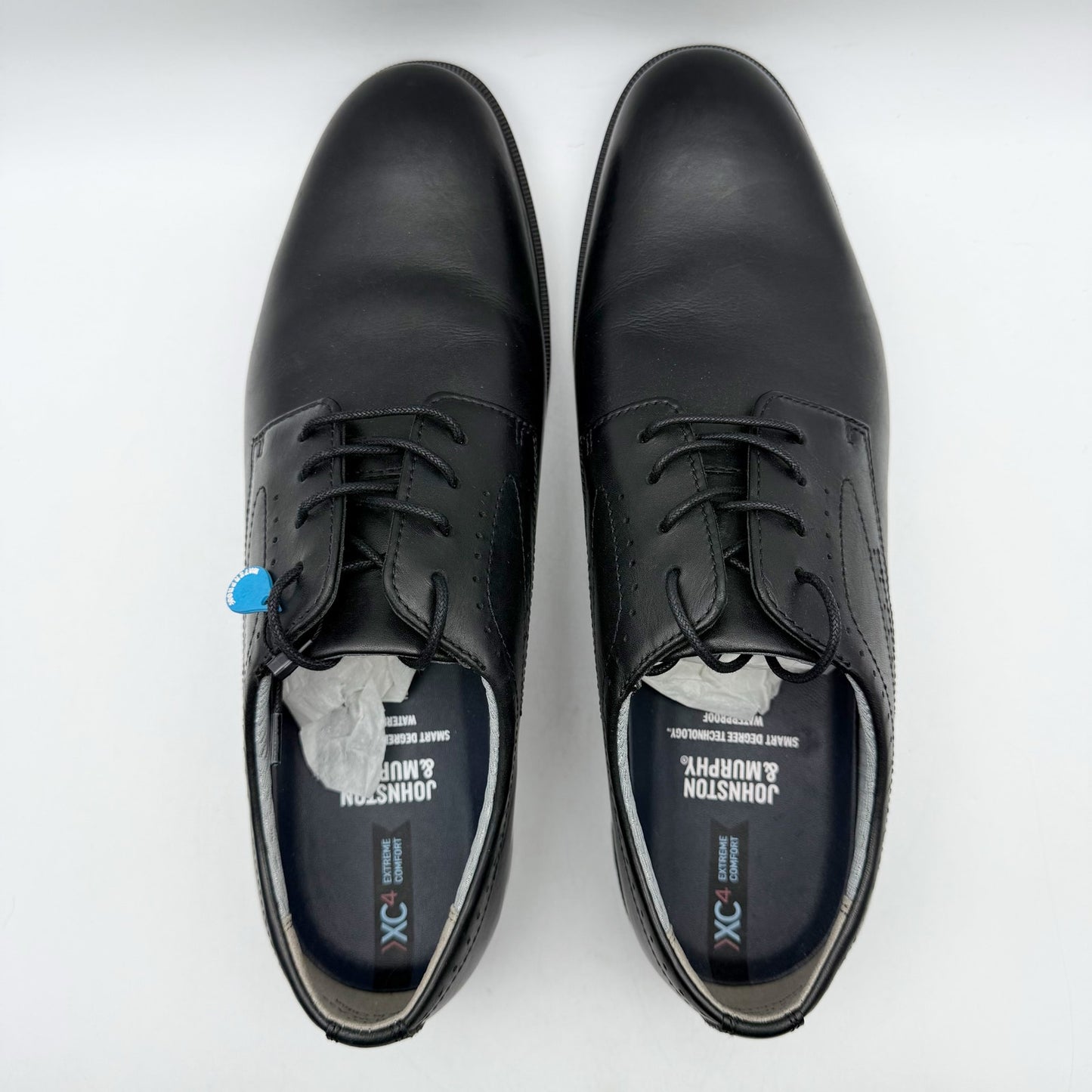 Johnston & Murphy Mens XC4 Maddox Oxford Shoes US 11.5 M Black Leather NWOB