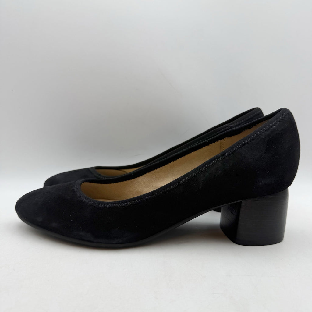 Earth Womens Rellia Pumps Size 10 WIDE Black Suede Slip On Heels NWOB