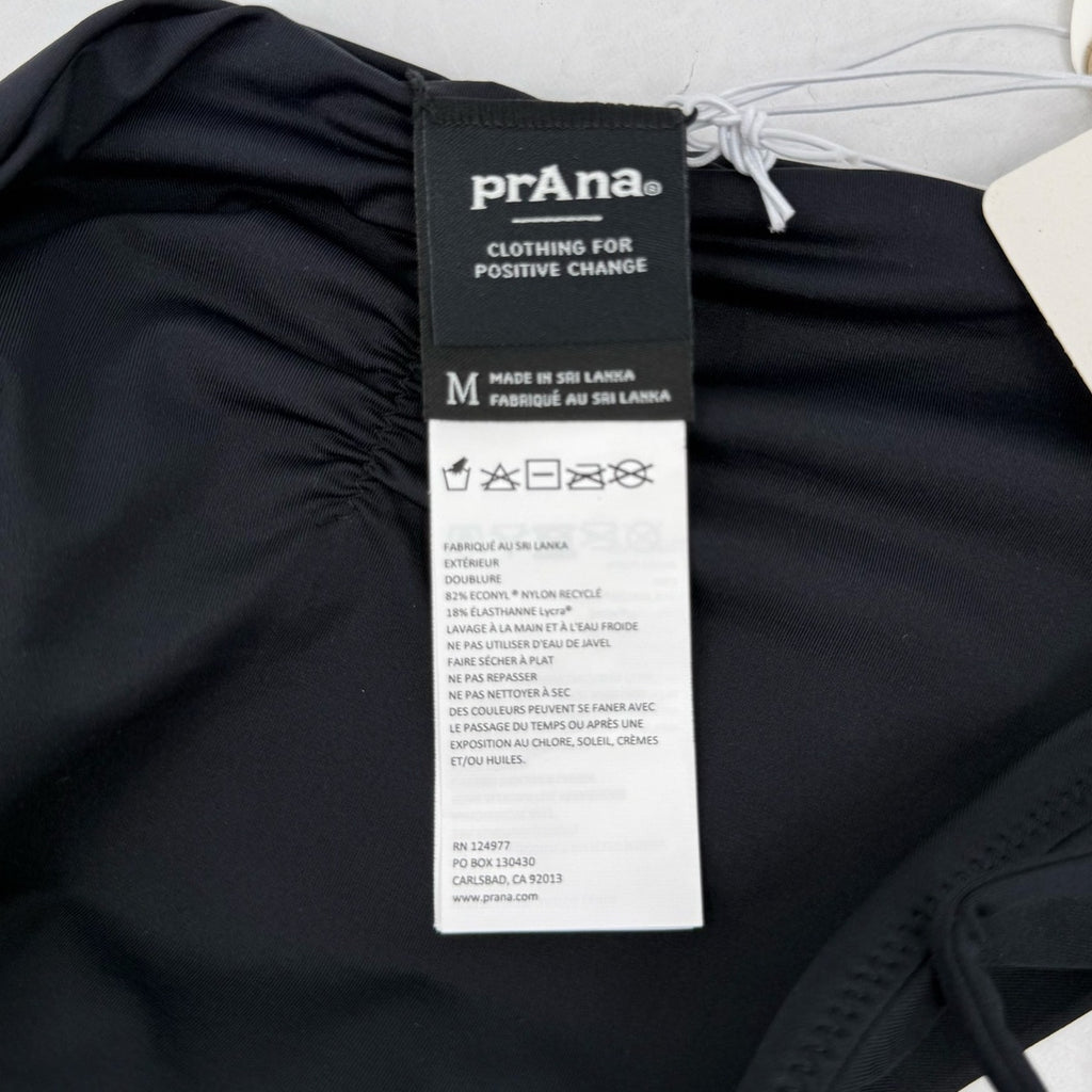 PRANA Women's Ruby Beach Bikini Bottom Medium Black Side Lace NWT