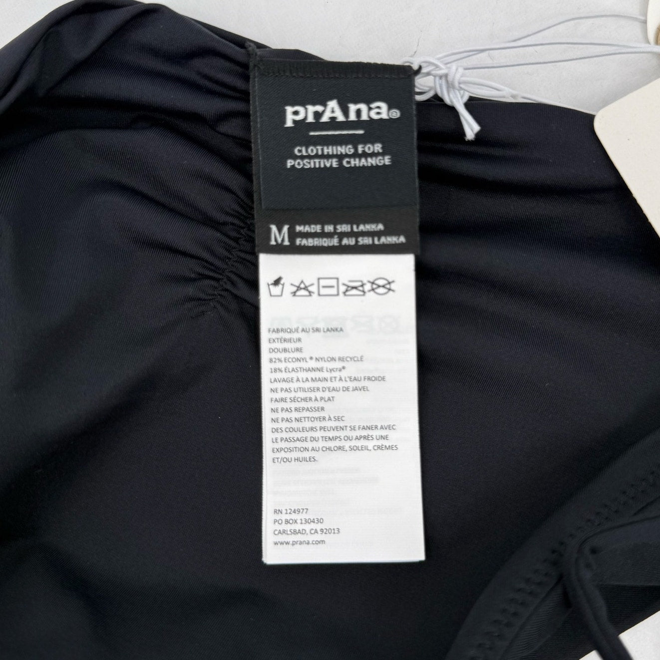 PRANA Women's Ruby Beach Bikini Bottom Medium Black Side Lace NWT