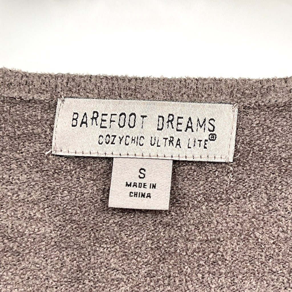 BAREFOOT DREAMS CozyChic Ultra Lite V-Neck Tunic Top Small Mineral Gray NWOT