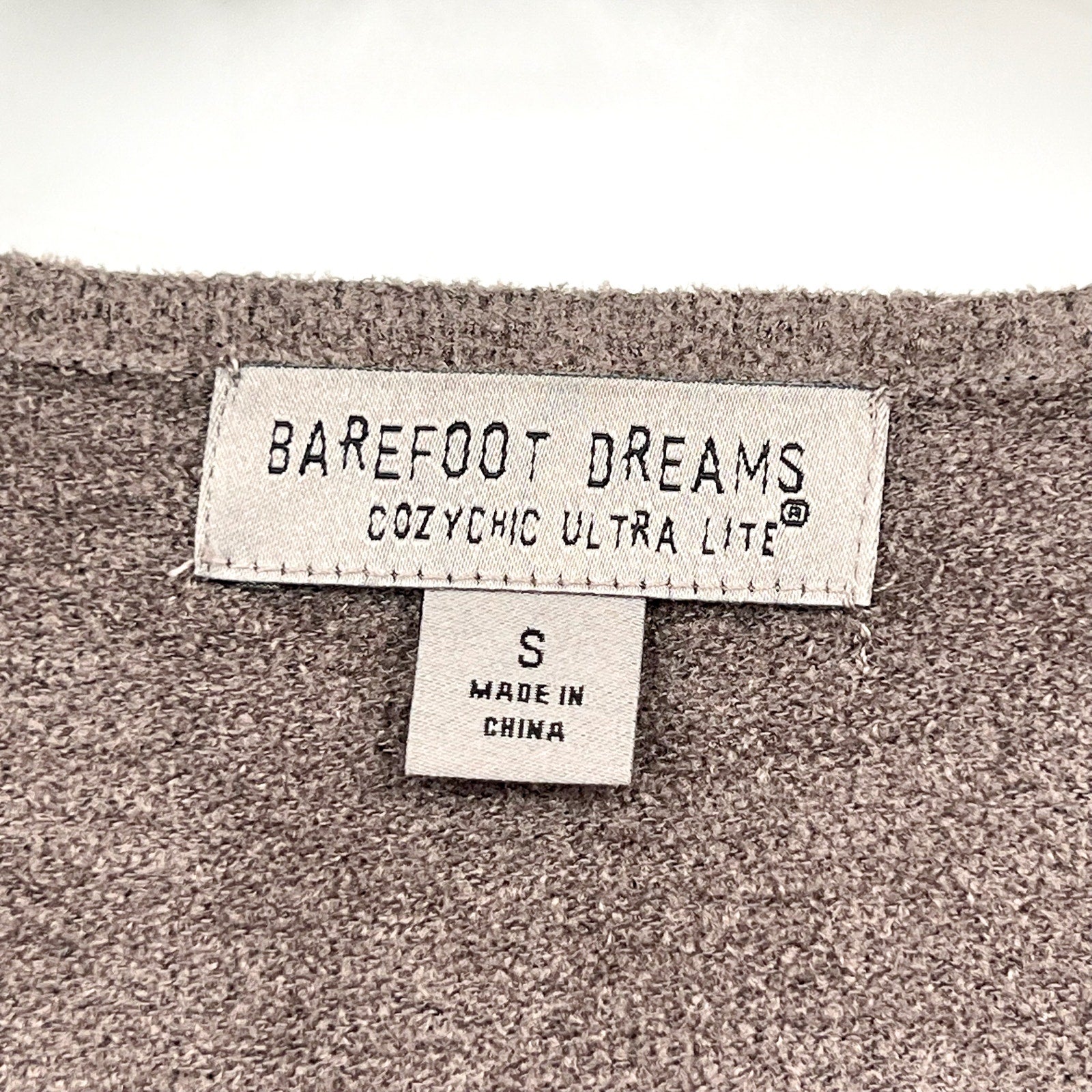 BAREFOOT DREAMS CozyChic Ultra Lite V-Neck Tunic Top Small Mineral Gray NWOT