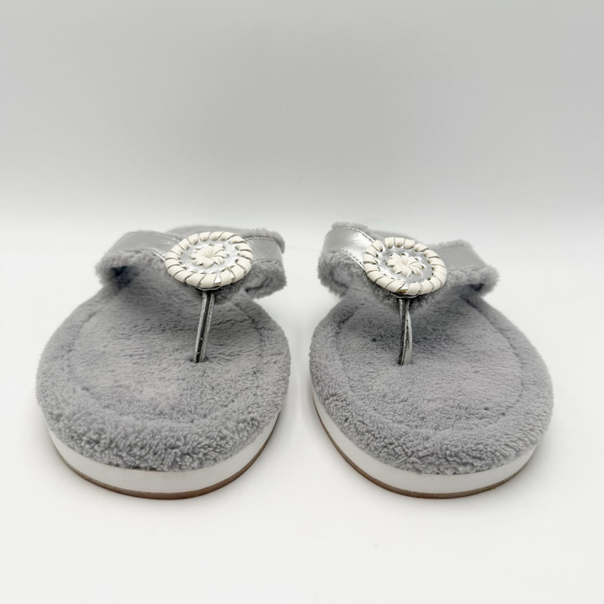 Jack Rogers Womens Rosie Flip Flop Sandals Size 8.5 M Silver Grey NWOB