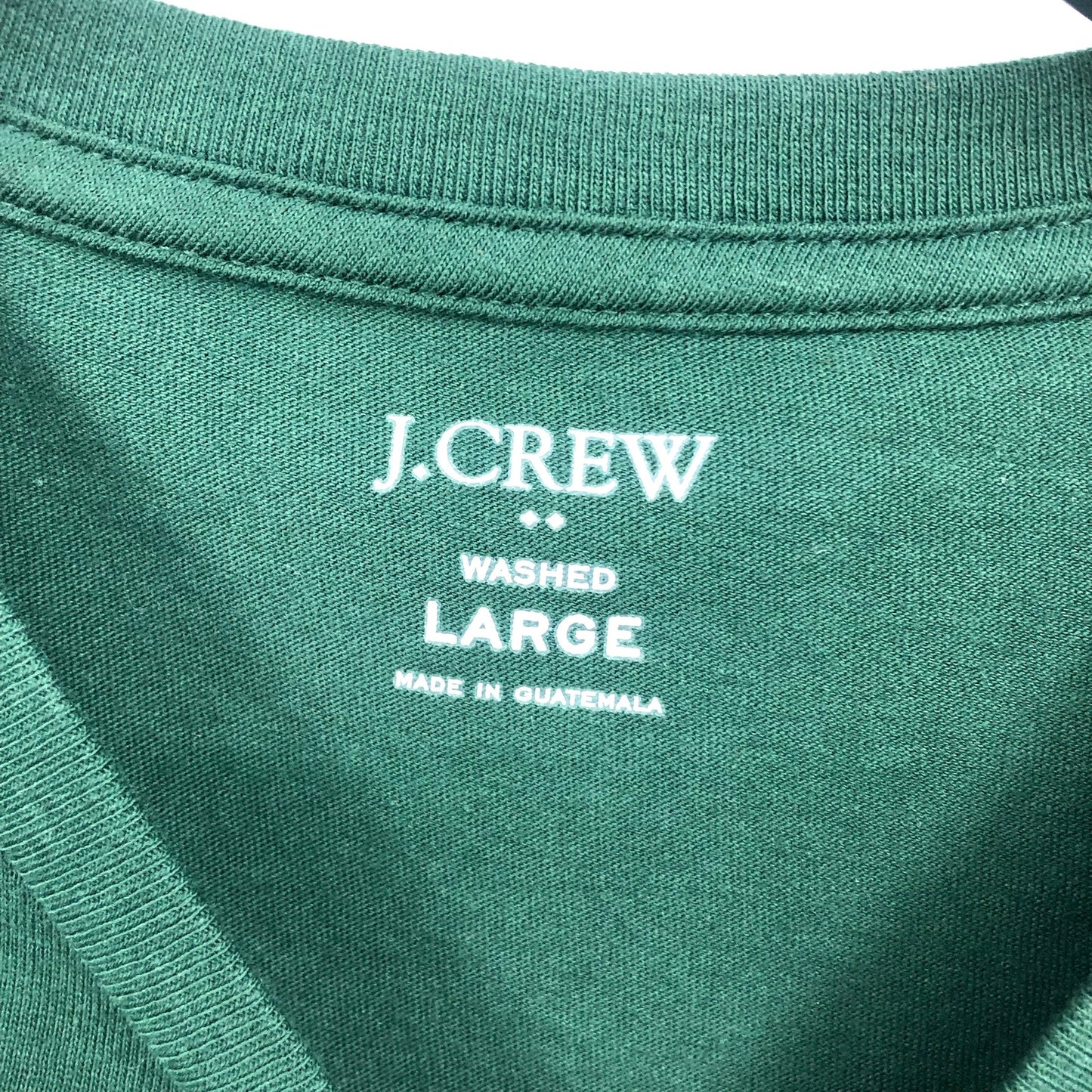 J.Crew Mens Cotton Washed Jersey Tee Large Green Short Sleeve NWOT