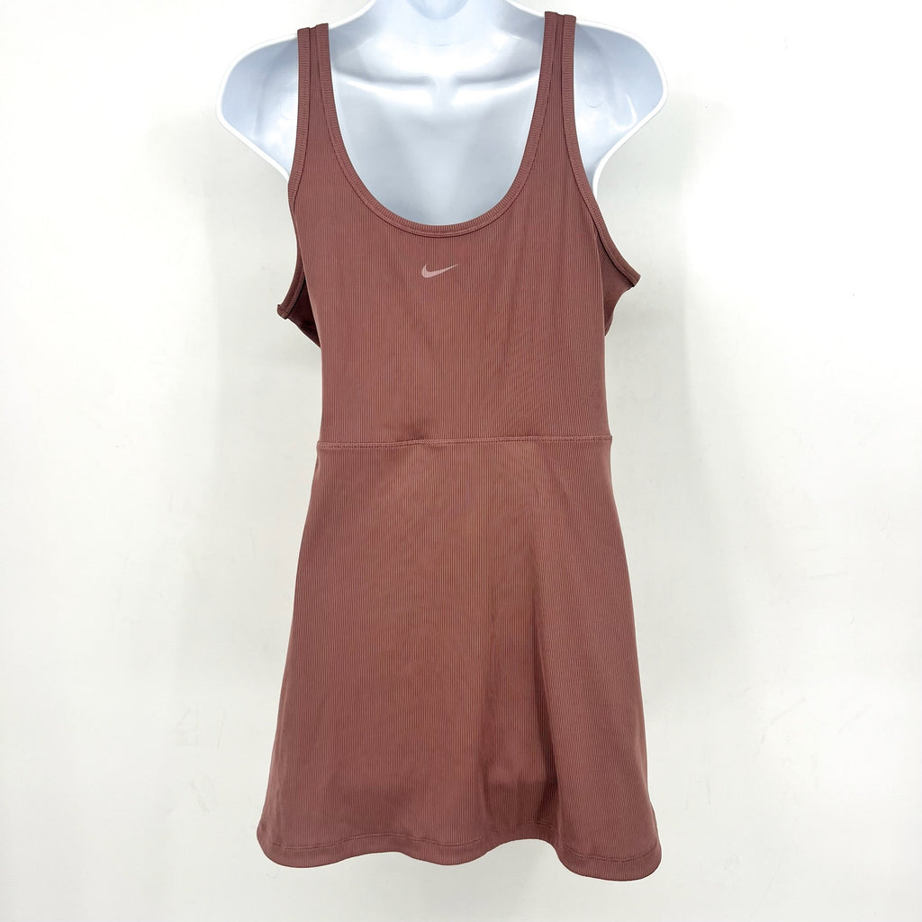NIKE Women's One Dri-fit Scoop Neck Tank Dress XL Pink Mauve Stretch NWOT