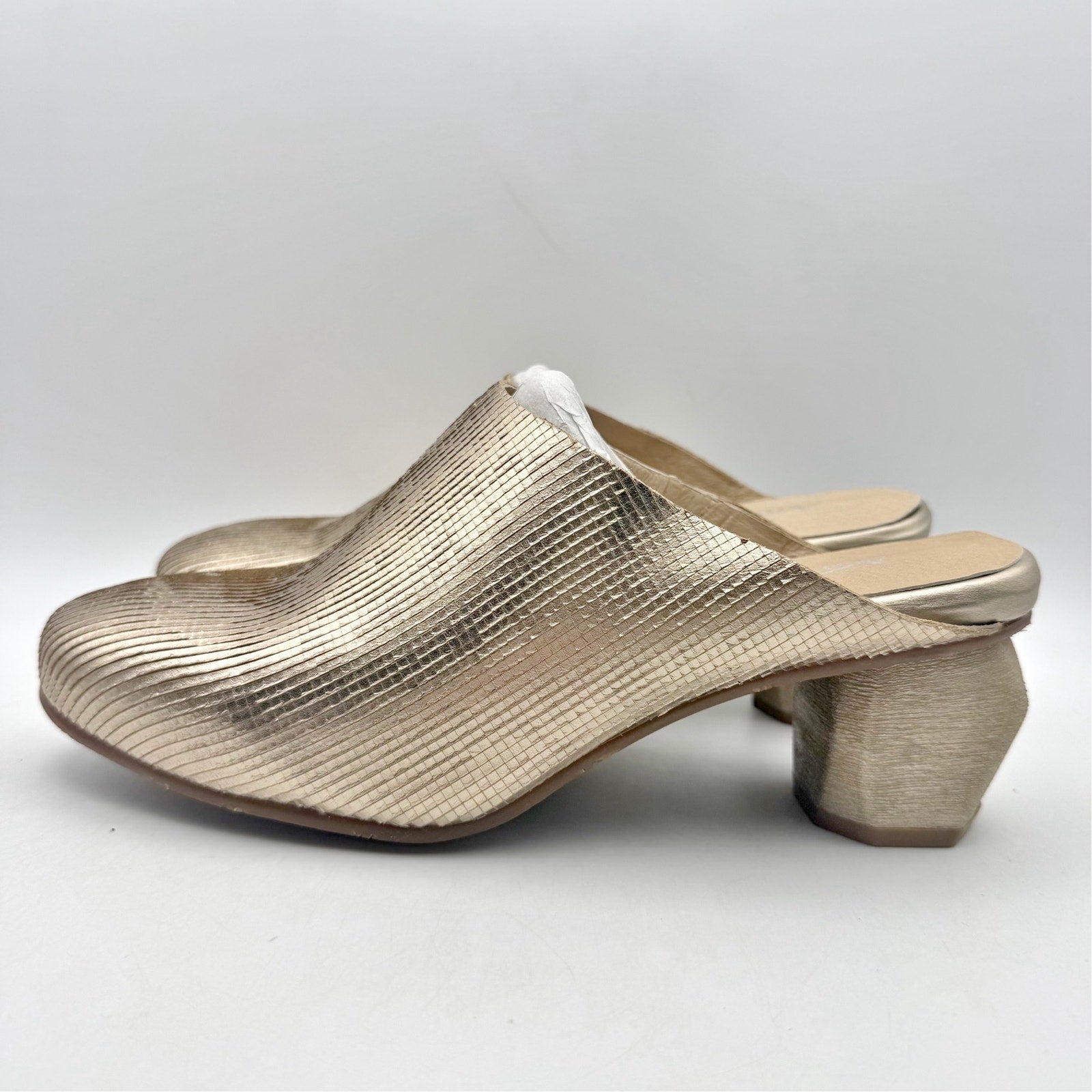 Antelope Womens Penni Mule Heels EU 41 US 10-10.5 Gold Leather NWOB