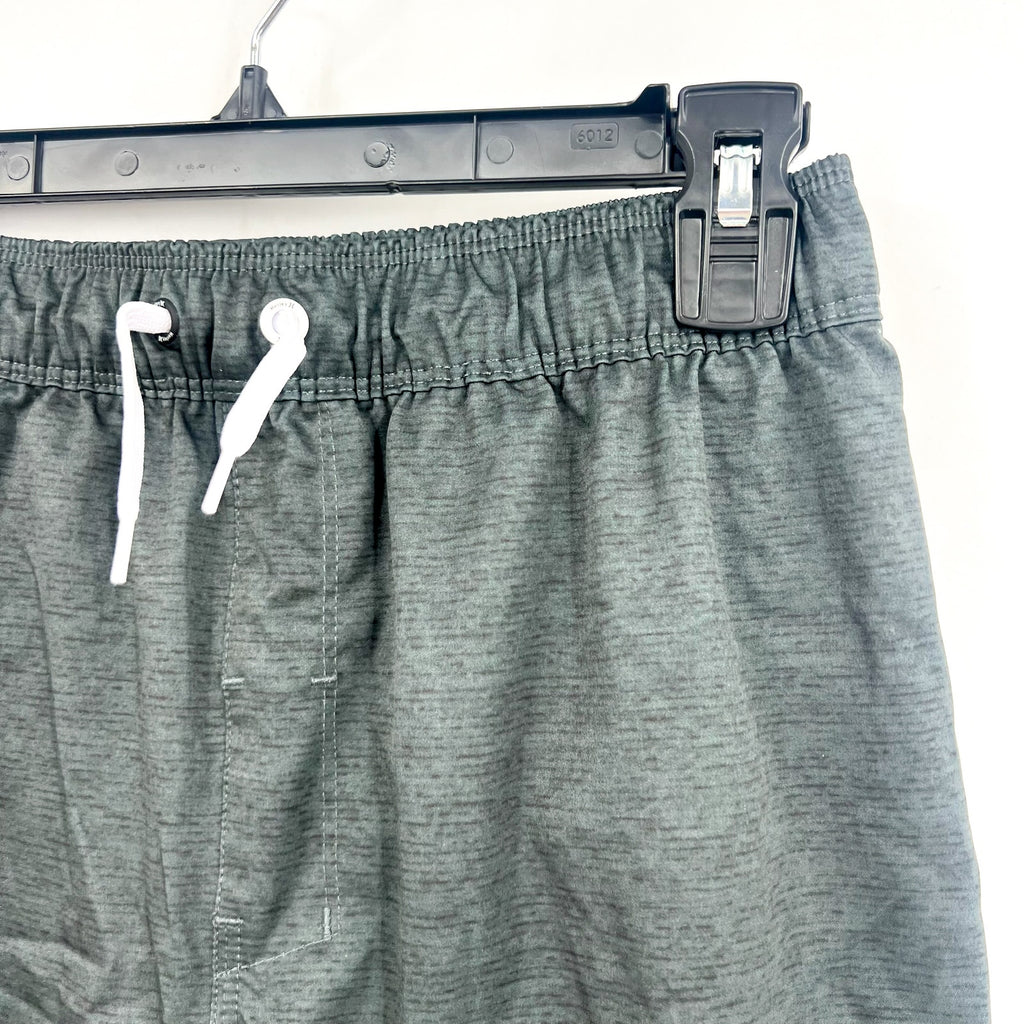 HURLEY Boys Printed Heathered Pull-On Swim Short Large Black Grey NWOT