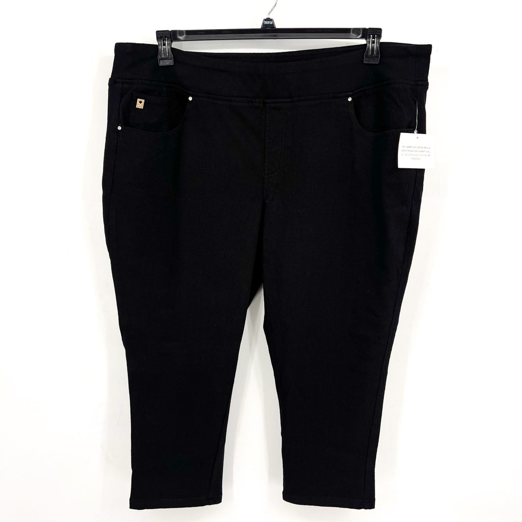 BELLE BY KIM GRAVEL Women's Flexibelle Capri Jeans 26W Black NWOT