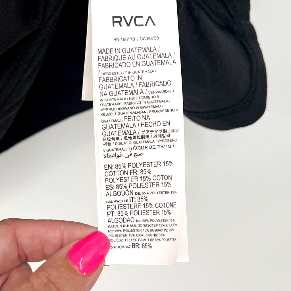 RVCA Men's Global Rank Vest Tank Top Large Black Performance Fit NWT
