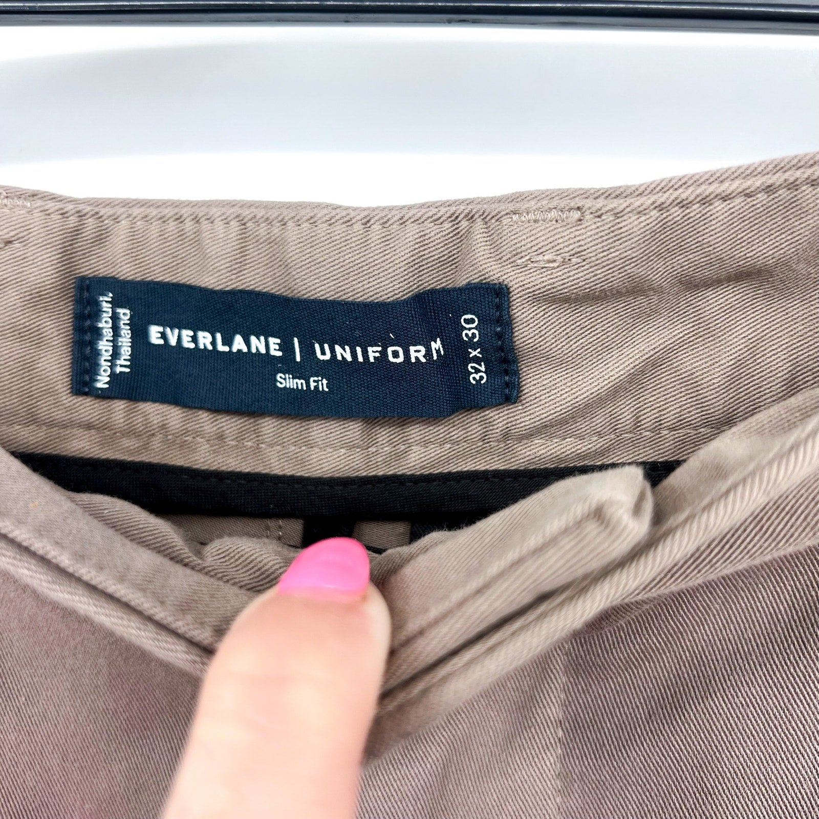 EVERLANE Men's Uniform Performance Chino 32x30 Abalone Tan Slim Fit NWT